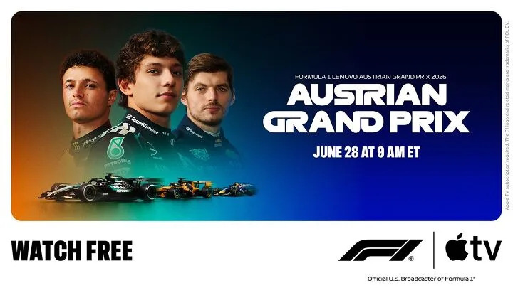 Apple TV to Broadcast Full Formula 1 Austrian Grand Prix for Free