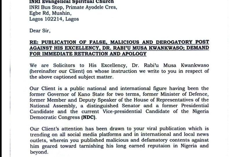 Kwankwaso sues Primate Ayodele over alleged defamation