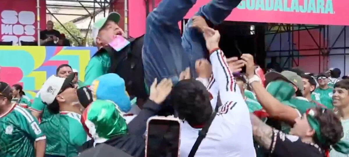 Mexico fans can’t stop picking up reporters during live World Cup segments