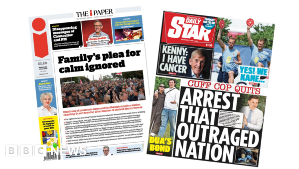 The Papers: 'Plea for calm ignored' and 'Arrest that outraged nation'