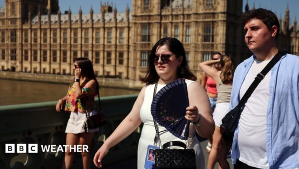 Red warning in effect until midnight in parts of England and Wales