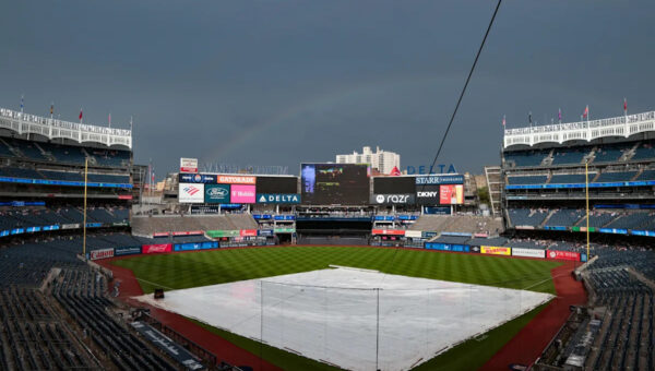 Yankees, Red Sox in rain delay on Saturday night