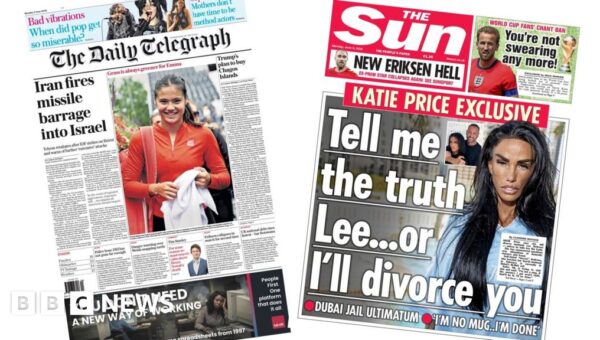 The Papers: ‘Iran fires missile barrage’ and ‘New Eriksen hell’