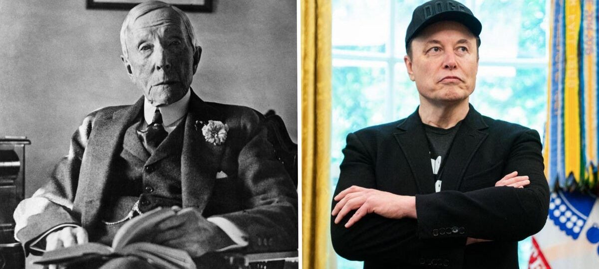 See how Elon Musk's fortune compares with the richest Americans in history
