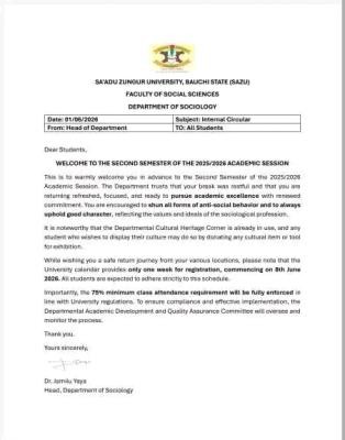 SAZU Faculty of Social Science notice on mandatory 75% minimum lecture attendance policy