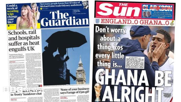 The Papers: ‘Heat engulfs UK’ and ‘Ghana be alright’