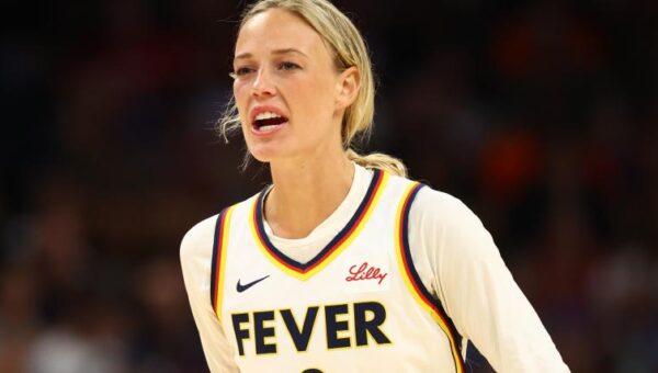 Sophie Cunningham's all-white outfit was impossible to miss before Fever victory