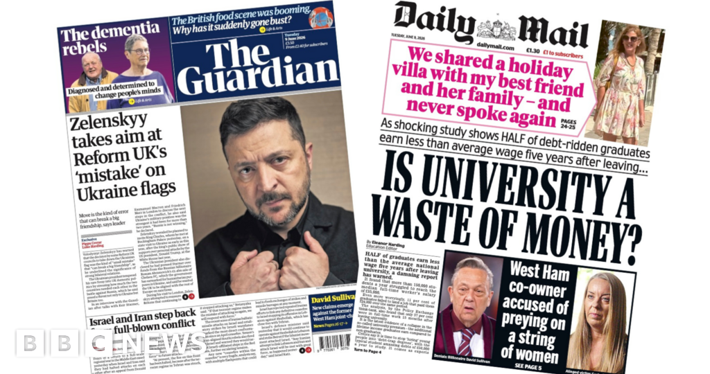 The Papers: 'Israel and Iran step back' and 'Is uni a waste of money?'