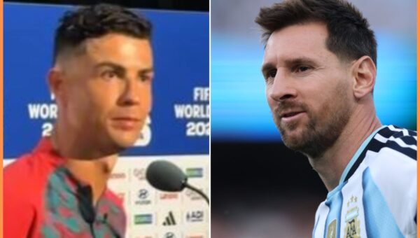 Awkward! Cristiano Ronaldo’s reaction to journalist asking him about Lionel Messi – video
