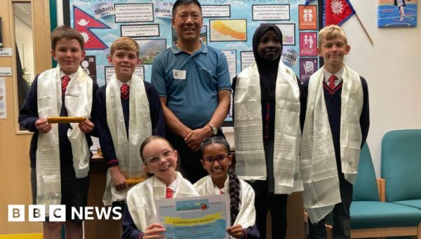 Sherpa travels thousands of miles to thank children for help after earthquake