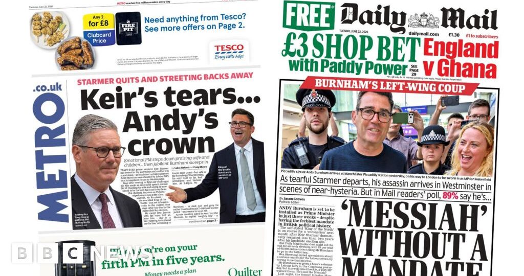 The Papers: 'Keir's tears... Andy's crown' and 'Messiah without a mandate'