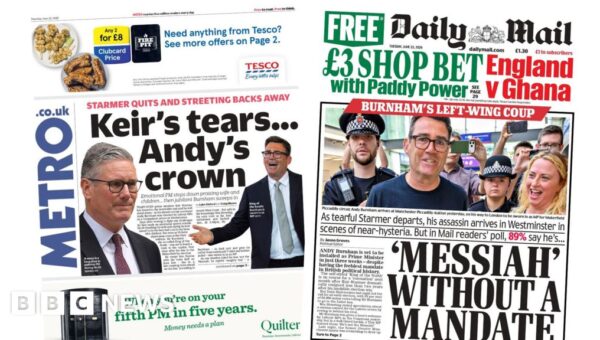 The Papers: ‘Keir’s tears… Andy’s crown’ and ‘Messiah without a mandate’