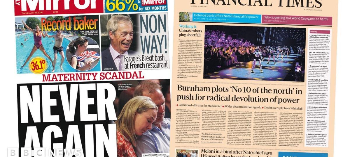 The Papers: 'Never again' and 'No 10 of the north'