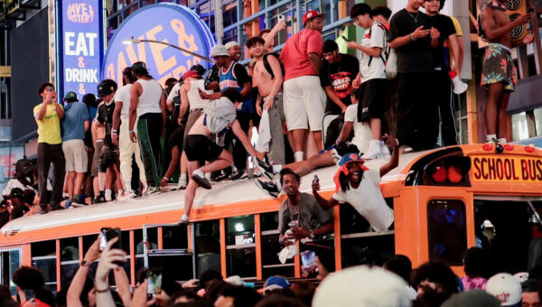 Scary scene in New York as Knicks fans NBA Finals celebrations turn ugly and dangerous