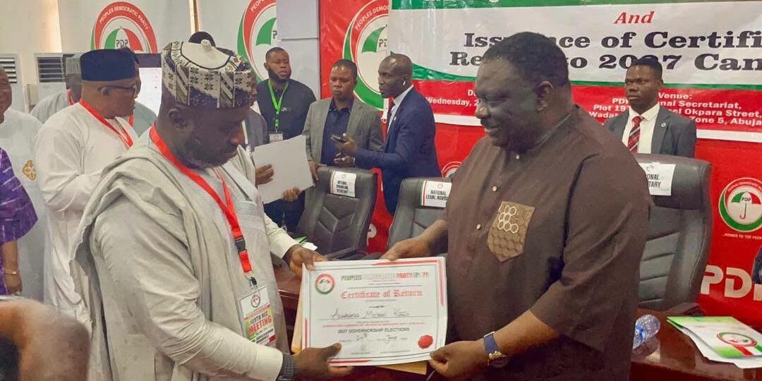 Ex-AGF Aondoakaa receives PDP certificate of Return for 2027 Benue governorship race