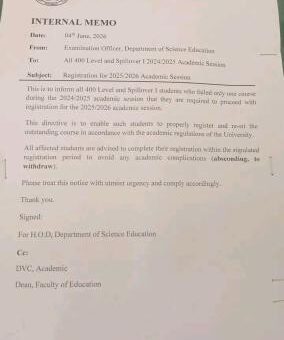 UMYUK registration notice to 400L and spillover students