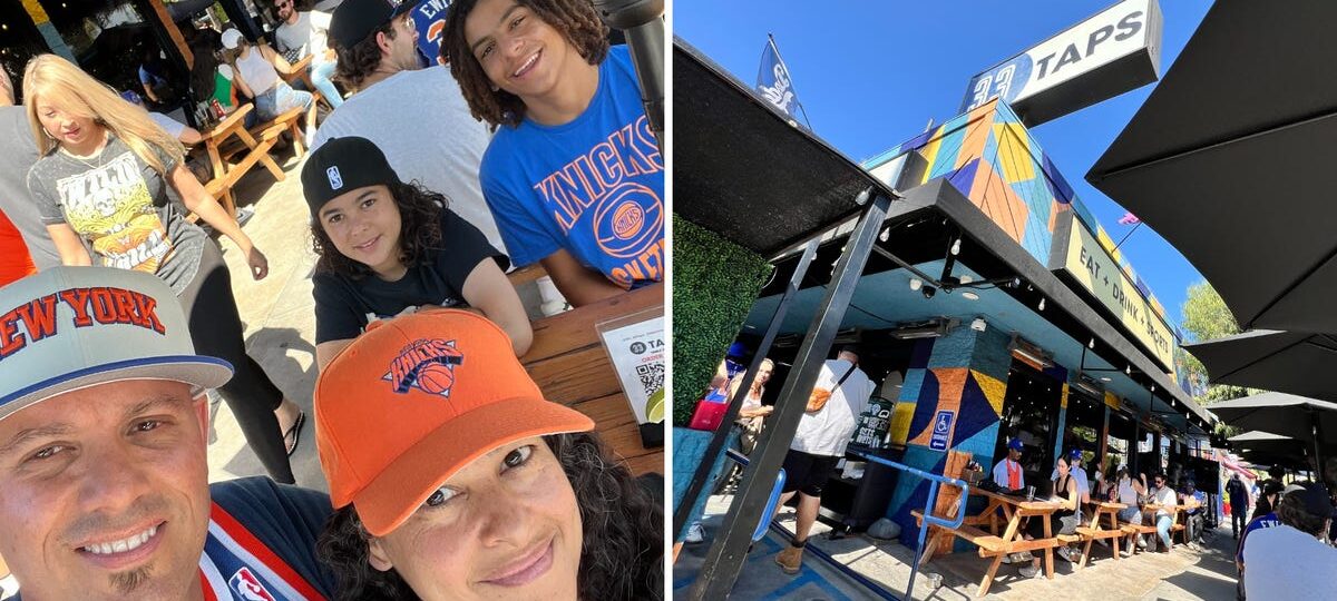 My husband has waited his whole life for a Knicks run like this. No matter where we go, the fans seem to find each other.