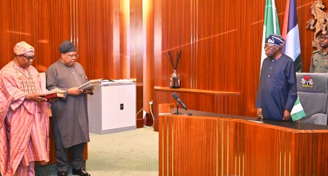 Tinubu Swears In New Ministers