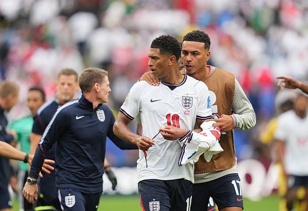 Watch: Jude Bellingham involved in heated bust-up with Ghana manager during England World Cup clash