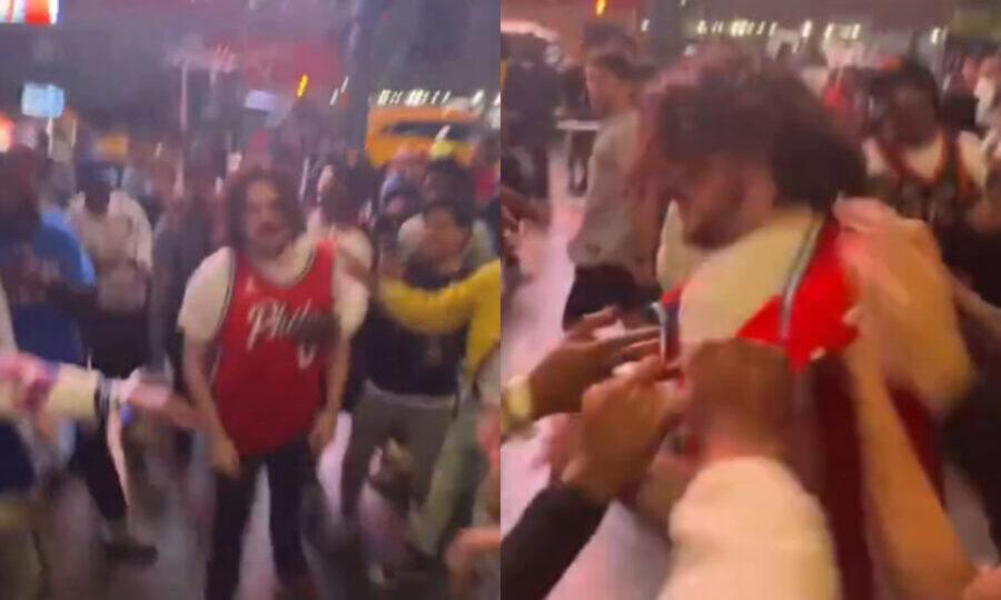 Knicks Fans Rip Spurs Jersey Off Visiting Supporter After Game 3 Win Sparks Chaos in New York [ VIDEO]