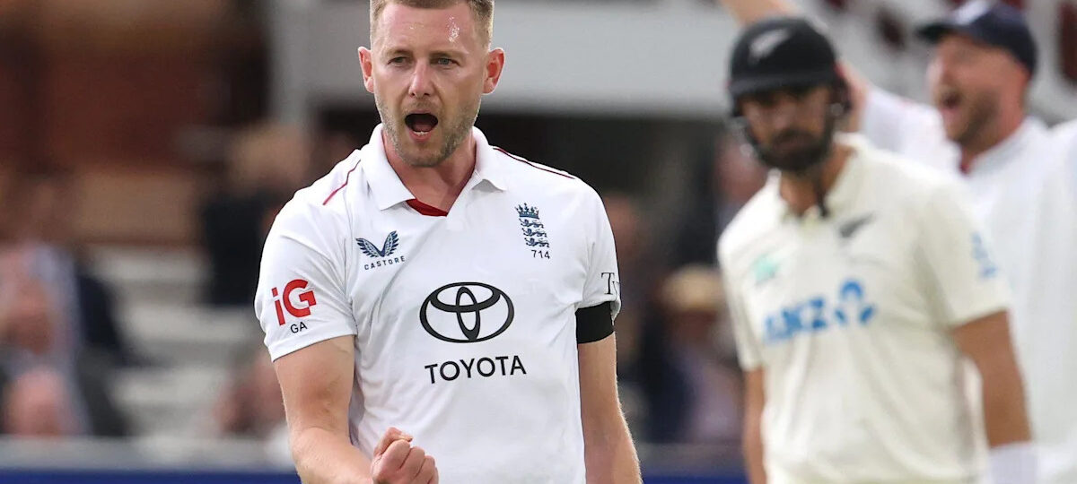 Tongue bowls Phillips with his first ball on day two to leave NZ 65-7