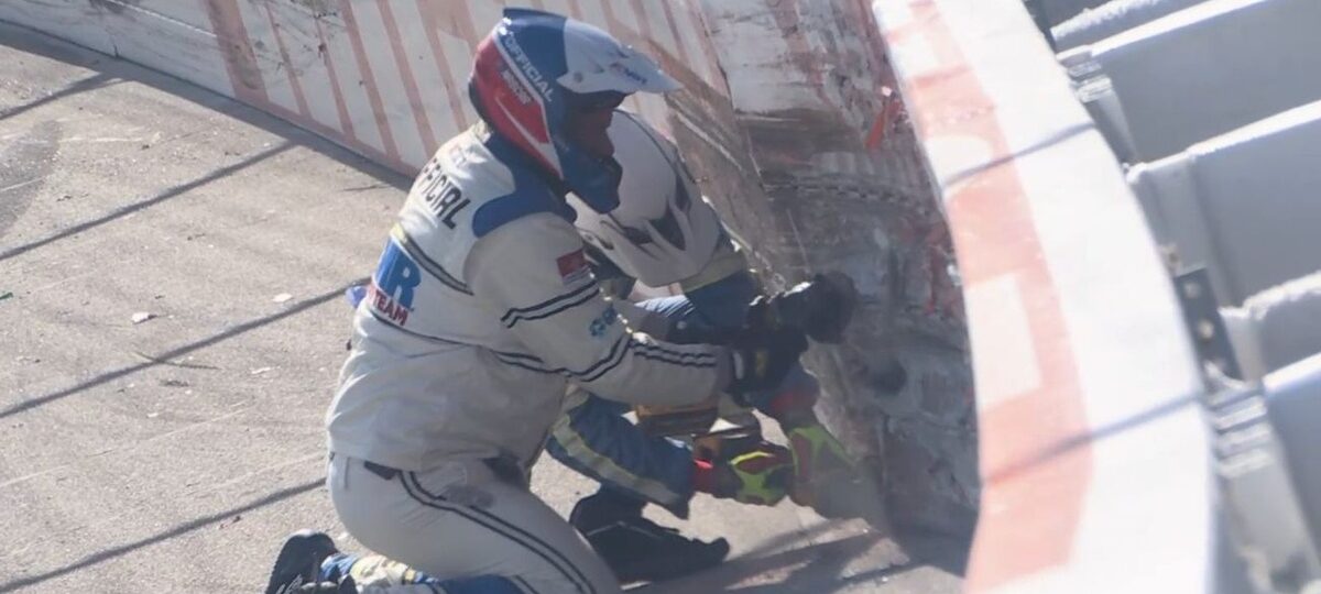 NASCAR halts Michigan race to repair wall after vicious Elliott, Bell crash