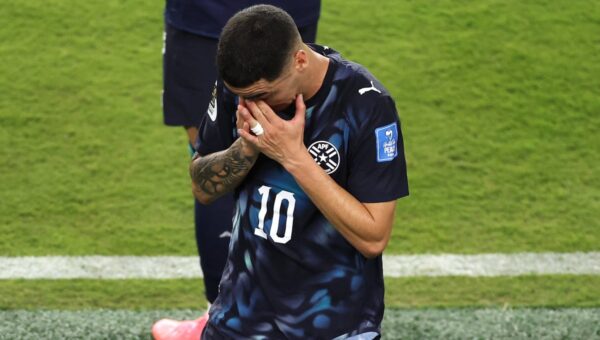 Miguel Almiron becomes first player sent off for covering mouth at World Cup