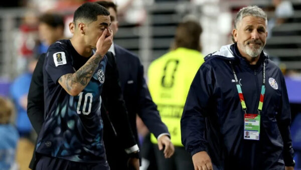 Paraguay’s Almiron sent off under new FIFA ‘mouth-covering’ rule