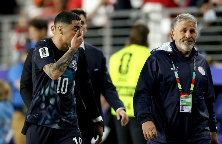Paraguay's Almiron sent off under new FIFA 'mouth-covering' rule