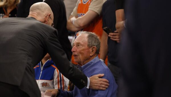 Jose Alvarado crashes into former NYC mayor Mike Bloomberg during NBA Finals Game 3