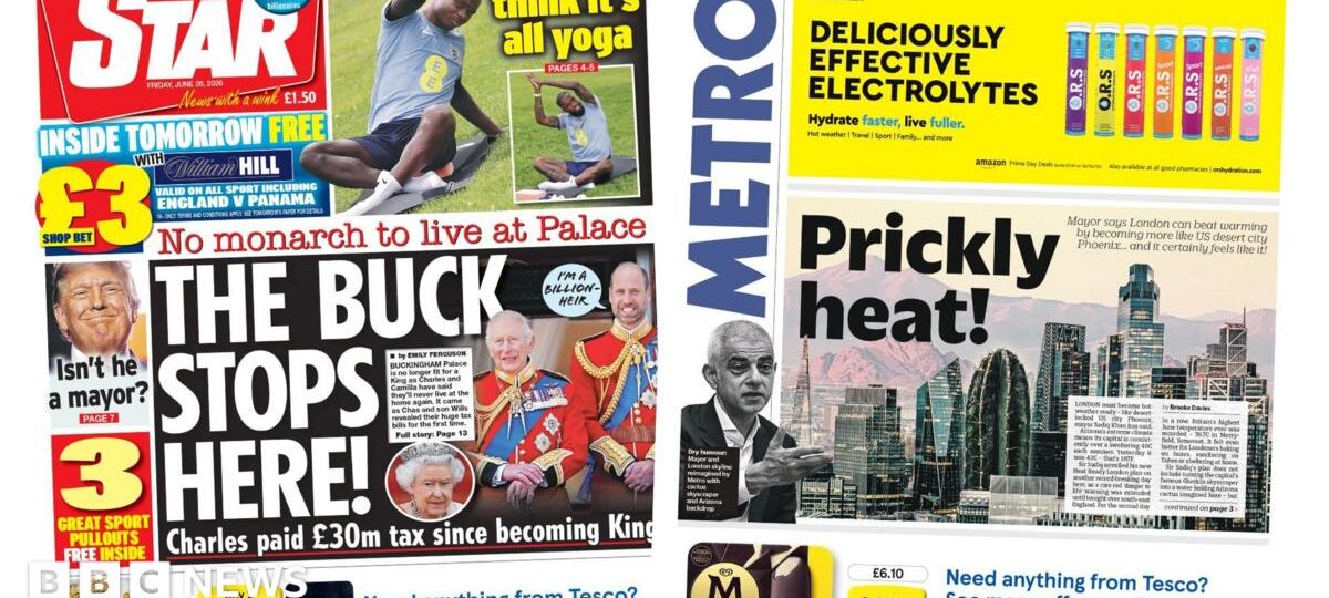 The Papers: 'The buck stops here!' and 'Prickly heat!'
