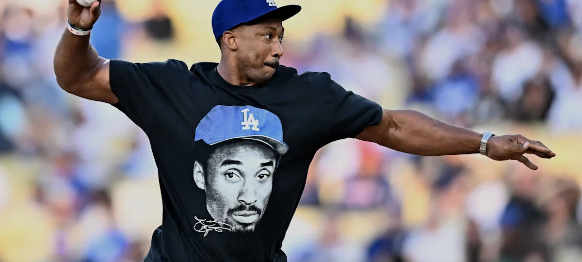 Texas A&M's Myles Garrett nails first pitch at after blockbuster trade