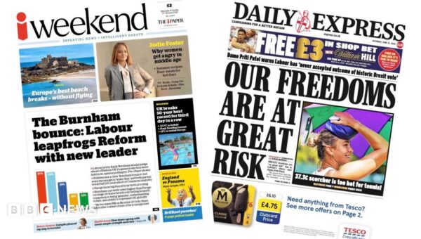 ‘Burnham election call’ and ‘Too hot for tennis’