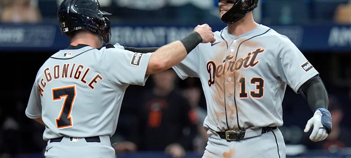 Tigers hit 5 home runs and hold off Rays 10-9 to halt skid behind Dingler, Carpenter and Greene
