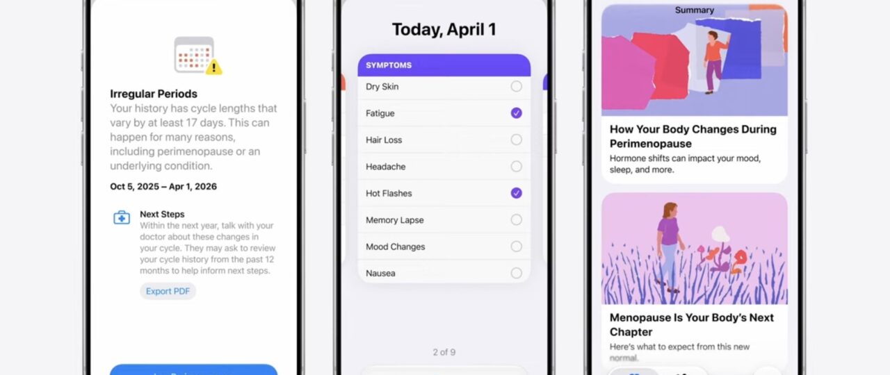 Apple’s Health app can now tell you if you’re in perimenopause