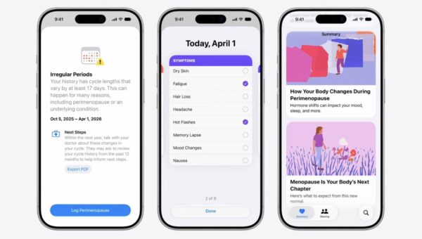 Apple’s Health app can now tell you if you’re in perimenopause