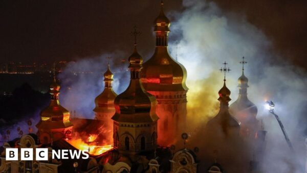 Russian strikes kill nine in Ukraine and damage historic cathedral, officials say