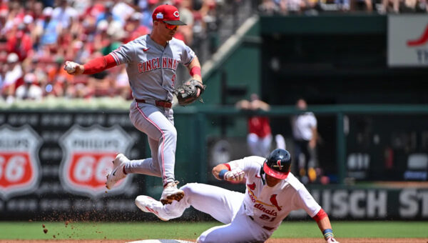 Fan in Reds jersey dangling younger fan for ball causes viral moment