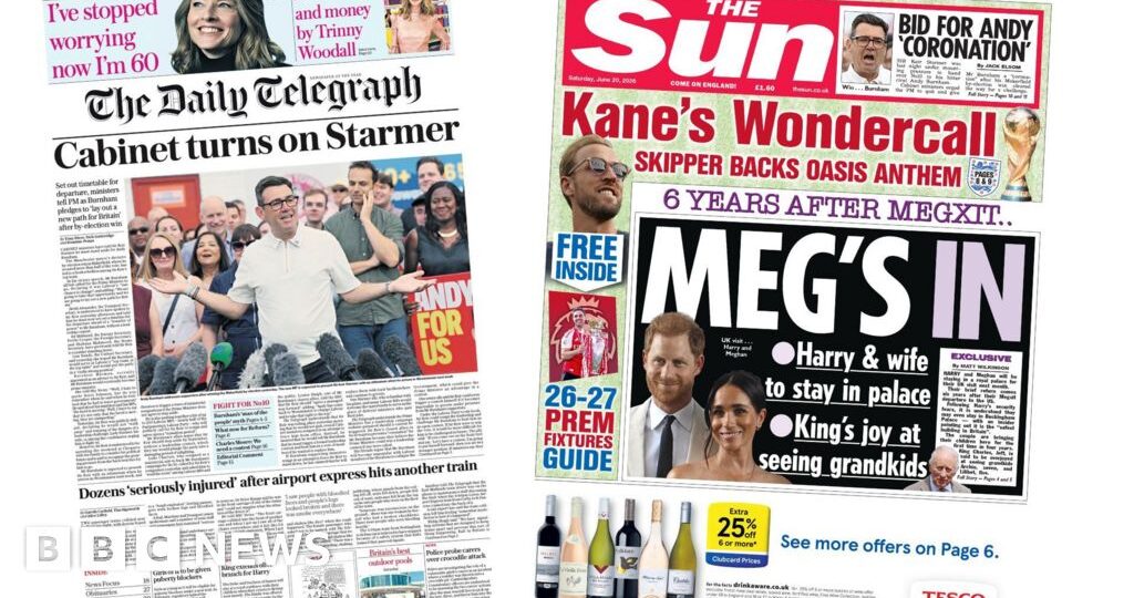 'Cabinet turns on Starmer' and 'Meg's in' for palace stay