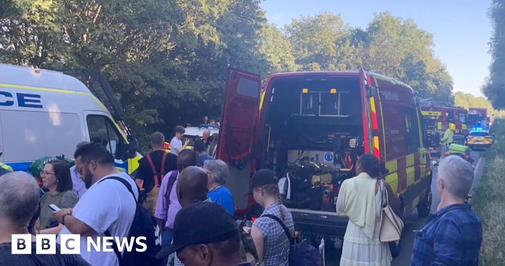 Video shows scene of Bedford train crash as passenger describes aftermath
