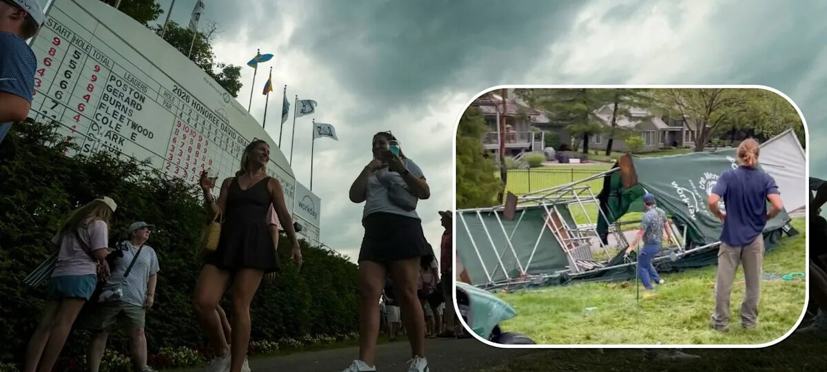TV tower goes down during storm at the Memorial Tournament