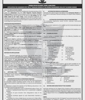 Nigeria Police Academy (NPA) 13th Regular Course Admission
