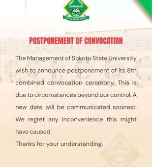 Sokoto State University Postpones 8th Combined Convocation Ceremony Indefinitely