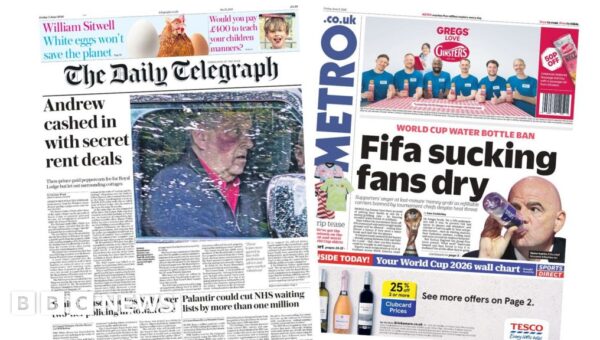 The Papers: ‘Andrew cashed in’ and ‘Kate shares in mum’s joy’