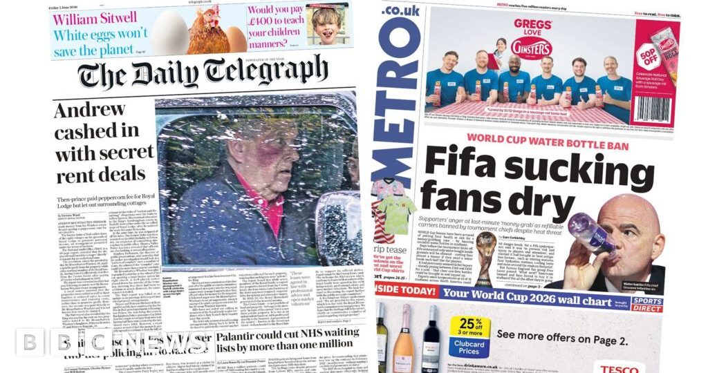 The Papers: 'Andrew cashed in' and 'Kate shares in mum's joy'
