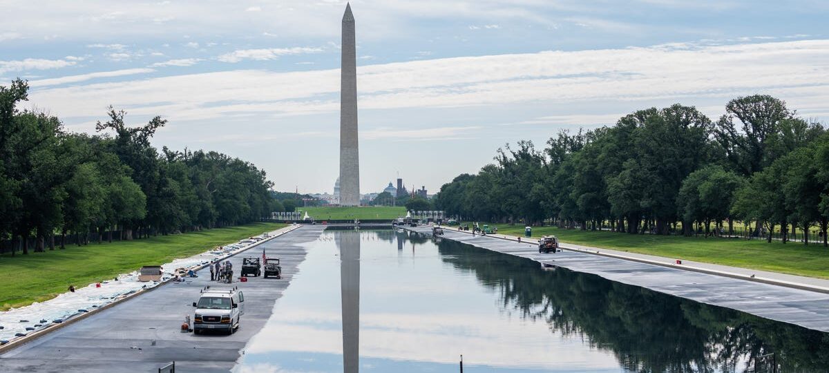 The Reflecting Pool is now 'American flag blue.' See how Trump has changed Washington, DC, during his second term.
