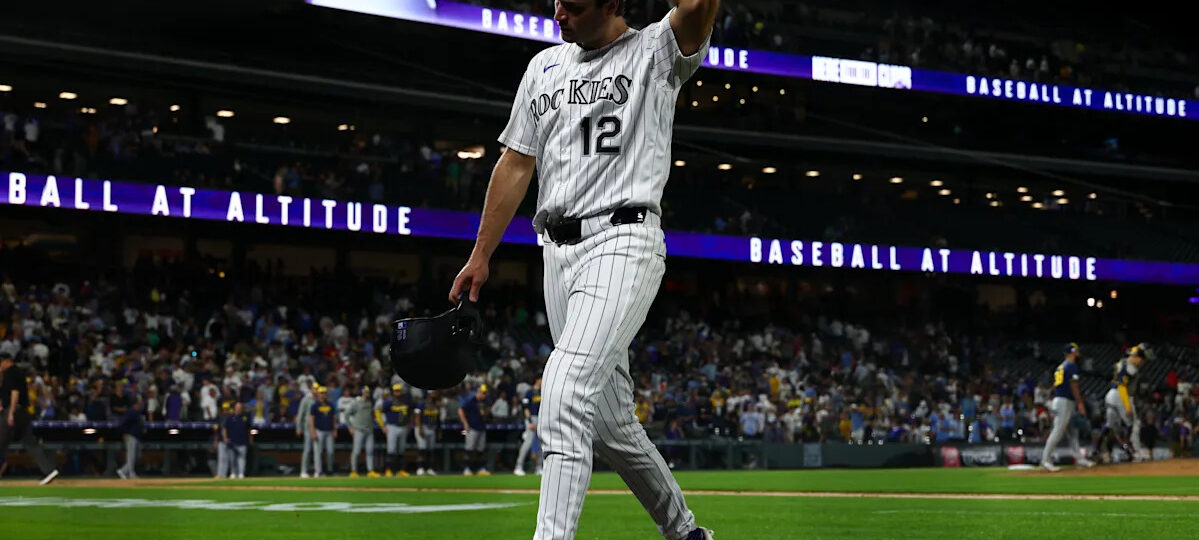 The Rockies hung around but the game got away late in a 7-1 loss to the Brewers