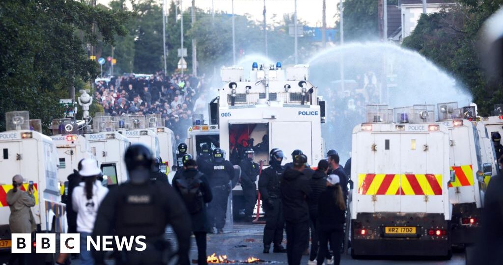 Water cannon fired in latest disorder after Belfast knife attack