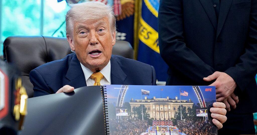 Trump says 'Eiffel Tower' like UFC structure may stay