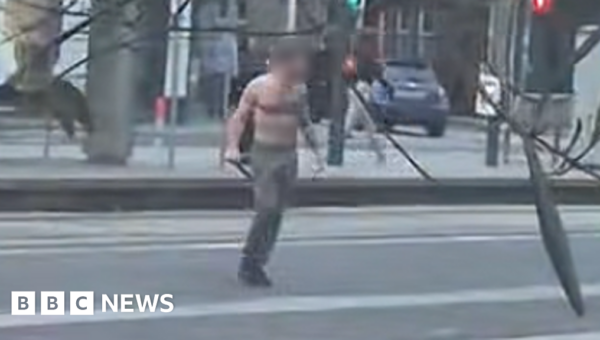 Four in hospital after bare-chested man with weapon roams around Edinburgh
